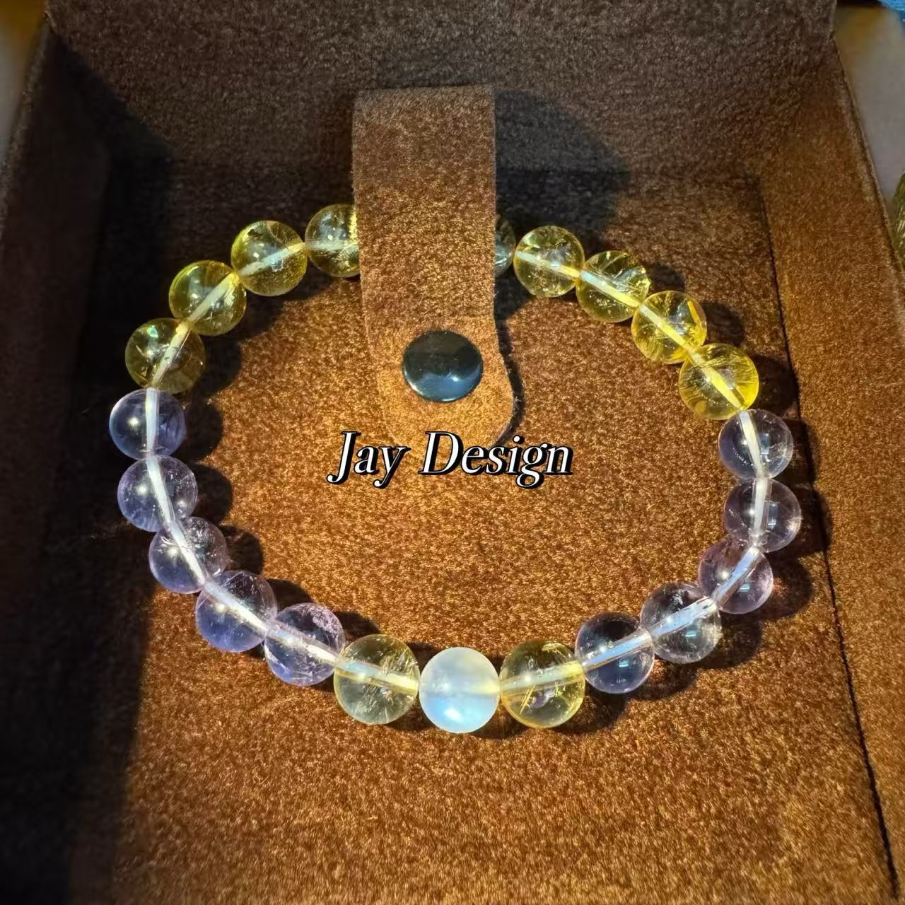 Moonstone & Citrine & Amethyst Design Bracelet | Jay Design
