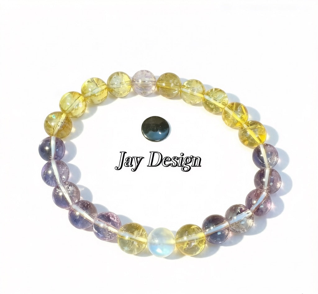 Moonstone & Citrine & Amethyst Design Bracelet | Jay Design
