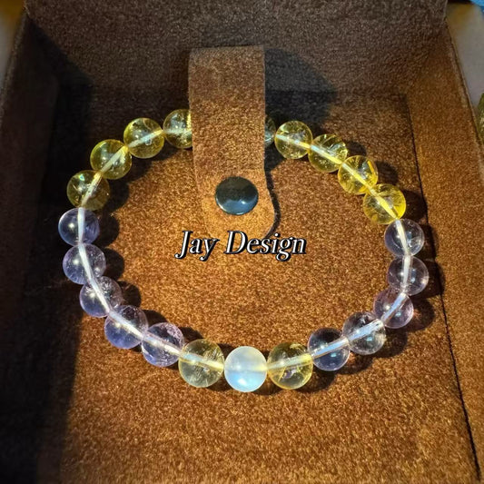 Moonstone & Citrine & Amethyst Design Bracelet | Jay Design