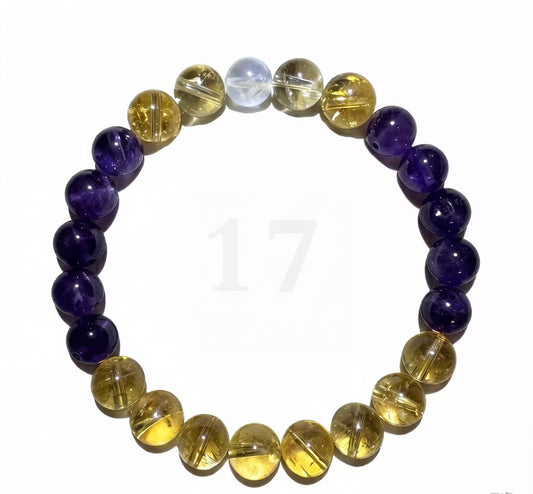 Amethyst & Citrine & Moonstone Bracelet | Healing Crystal Stretch Jewelry
