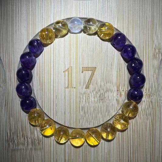 Amethyst & Citrine & Moonstone Bracelet | Healing Crystal Stretch Jewelry